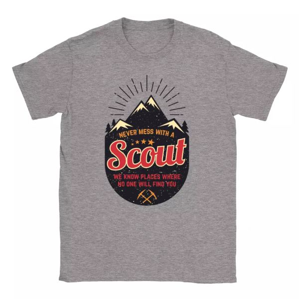 

never mess with a scout mens t-shirt funny joke camping kids gift present, White;black
