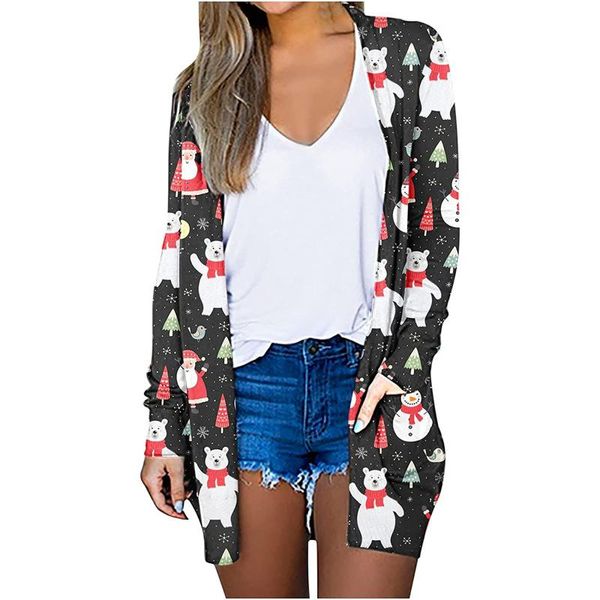 

women's jackets european american christmas cape style cardigan coat women 2021 lightweight jacket fall winter loose long sleeve for fe, Black;brown