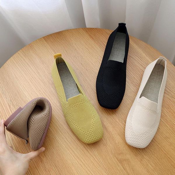 

slippers summerfashion hollow out breathable cloth shoes comfortable non slip mother squarehead knittedflatbottomlefusingleshoes, Black