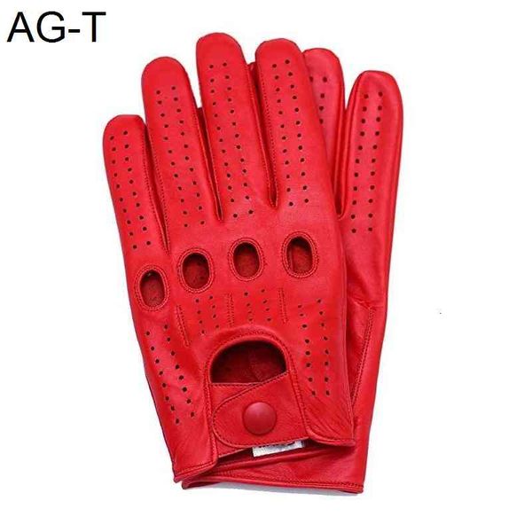 

new arrival mens gloves goatskin leather riding driving gloves full finger non unlined slip mitten for male real leather, Blue;gray