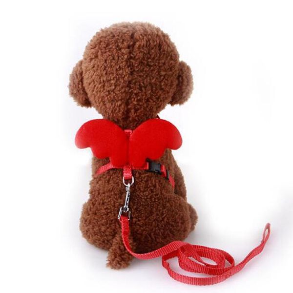 

dog collars & leashes pet cat puppy harness leash collar adjustable figure h escape-proof vest strap with angel wings