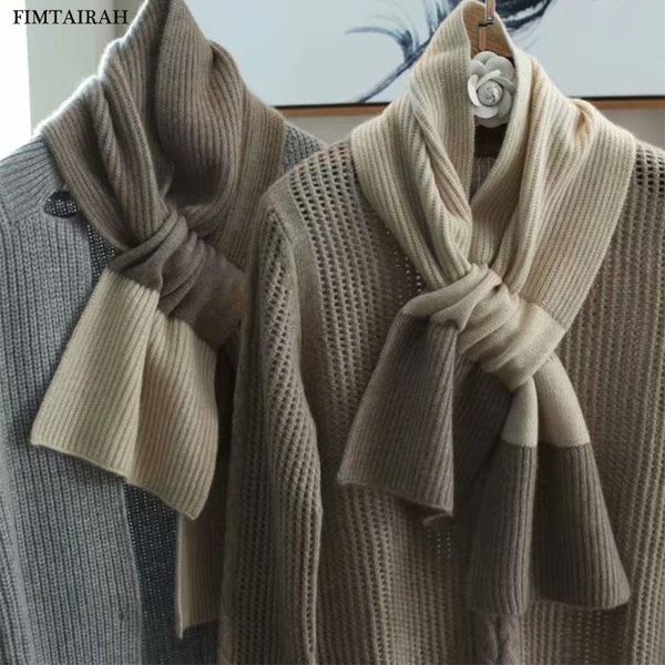 

scarves 2021 100 cashmere scarf knitted women fashion warm thick men neck unisex, Blue;gray