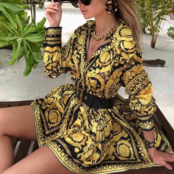 

spring european and american shirt women dresses collar long sleeve paisley print party banquet dress short, Black;gray