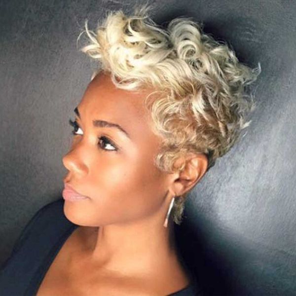 

selling short curly hair fashionable women's chemical fiber wig set, Black