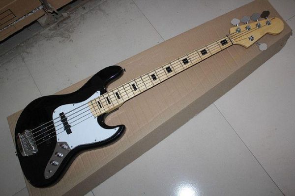 

factory custom jazz black 5 string bass guitar very good