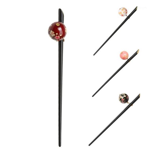 

2pcs vintage handmade sakura women lady acrylic hair stick pin geisha kimono accessories1