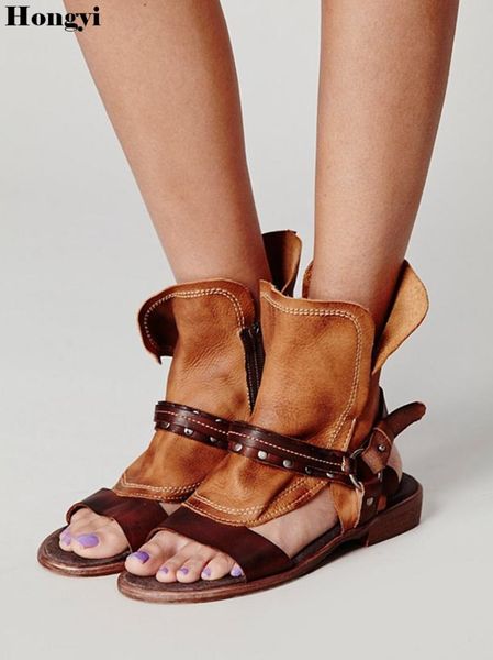 

women sandals soft leather gladiator casual summer shoes female flat plus size 35-43 beach, Black