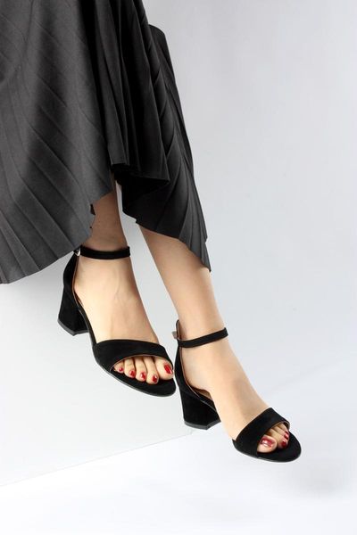 

women's black suede classic heels shoes 5 cm dress