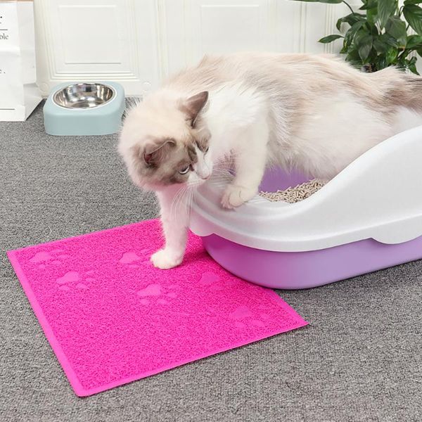 

pet supplies multifunction cat litter mat print feeding bowl placemat bed pads non-slip waterproof trapper mats beds & furniture