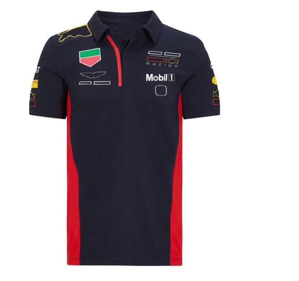 2021 F1 Fórmula 1 logotipo da equipe personalizado de manga curta verão lapela camisa polo terno de corrida ventilador de carro trabalho de secagem rápida respirável topo