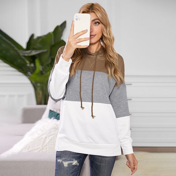 

women's jackets long sleeve hooded sweatshirt, casual female sports jacket, autumn and winter i7yq, Black;brown