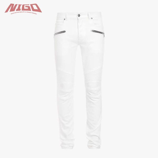 

men's jeans nigo bm 21ss white trousers pants #nigo12345, Blue