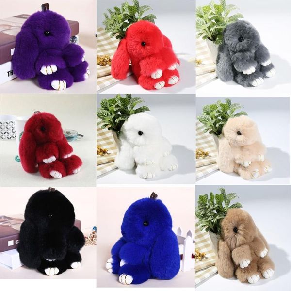 

keychains charm doll decoration plush toy bag pendant key chain rex fur, Silver