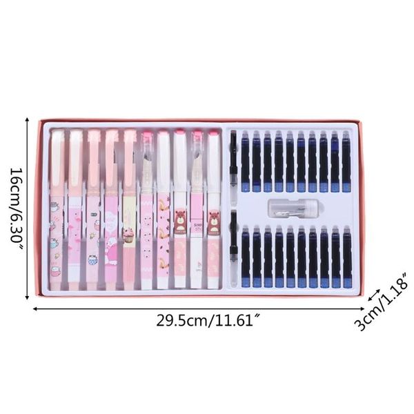 

fountain pen set with nib ink sacs and absorber student office school supply pens