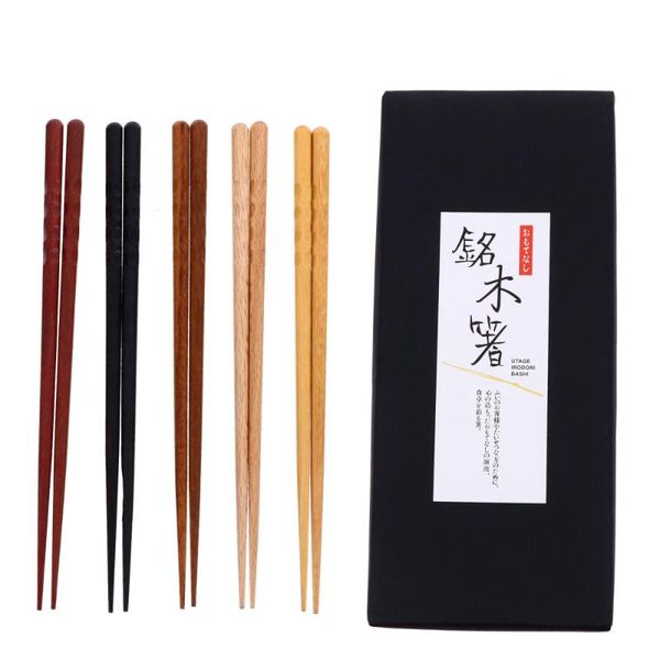 

chopsticks 5 pairs japanese style wooden home restaurant anti-slip