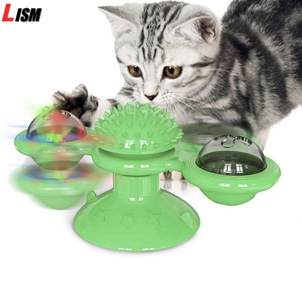

cat toys pet play for cats puzzle training turntable windmill balls whirling kitten interactive game ball supplies