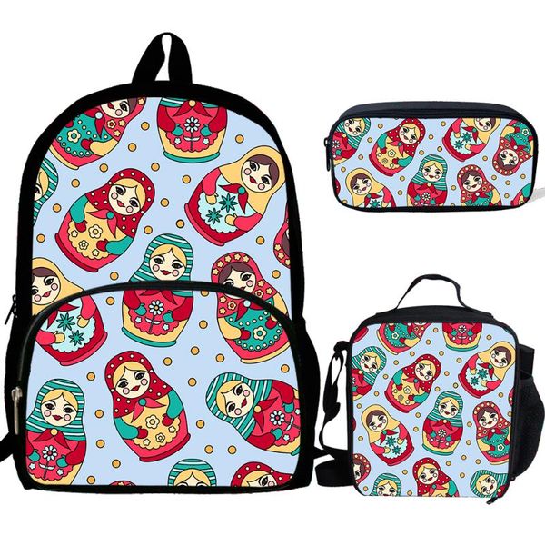 

school bags calopaker preppy stylish russian matryoshka print bookbag student backpacks 3pcs sets mochila escolar drop