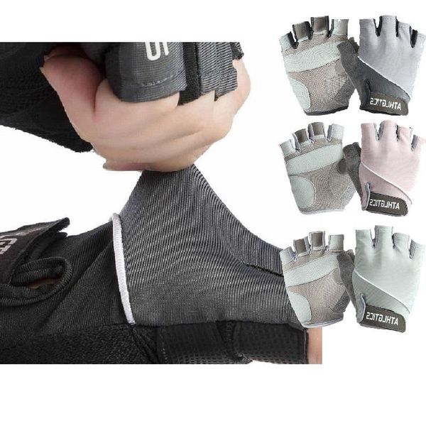 

cycling gloves sports non-slip weightlifting ice silk breathable half-finger mountain bike absorber, Black