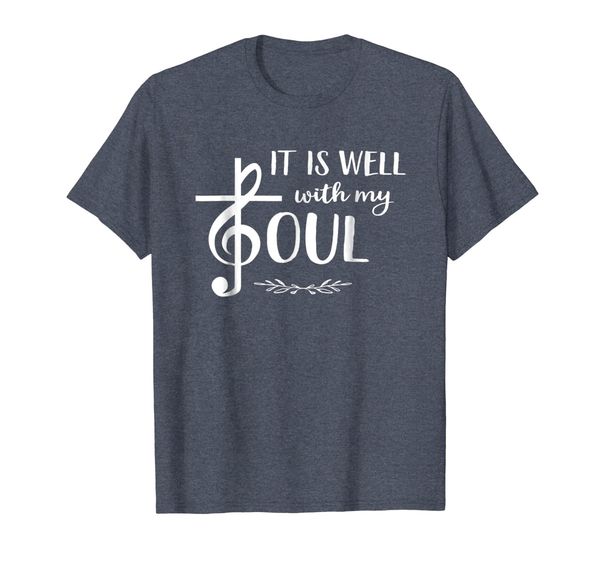 

religious christian music tshirt well with my soul treble, White;black