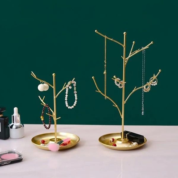 

jewelry pouches, bags storage metal earring stand display shelf necklace bracelet ring nordic hostyle home decor, Pink;blue