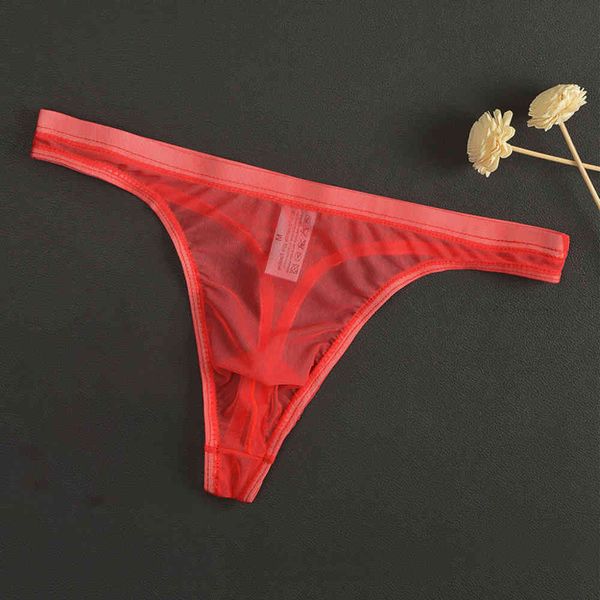 

men's breathable underwear t-back g-string solid color low rise briefs see through lingerie gay male underpants, Black;white
