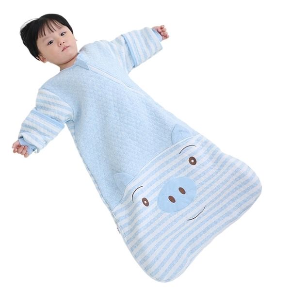 Umschlag für Winter geboren Cartoon Schlafsack Kleinkind Baby Slaapzak Abnehmbare JungenMädchen Schlaf Kleid Swaddle Decke Saco bebe 220216