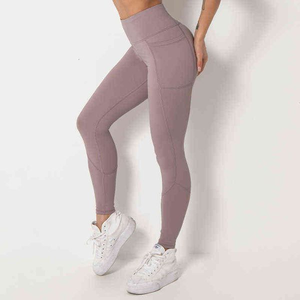 

women's pants capris stitched pocket large double sided nylon high elastic sports high waist hip lifting tights for women, Black;white