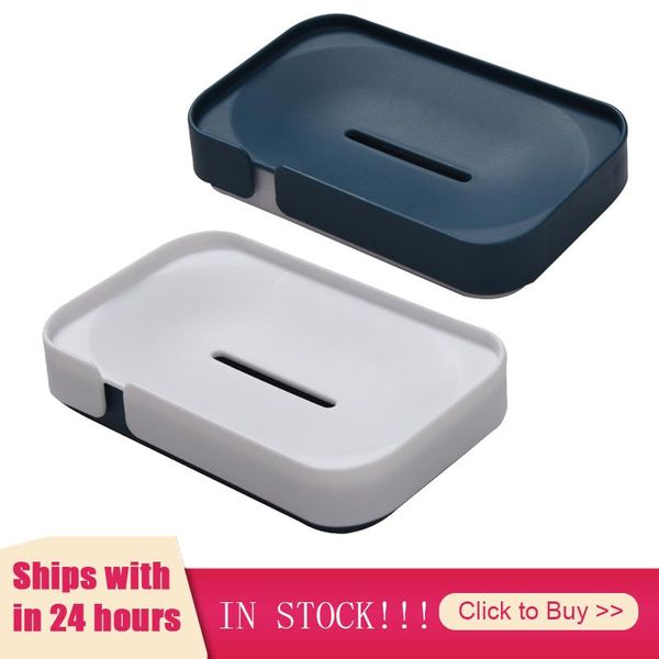 

soap holder double-layer bathroom accessories plastic shower dish non-slip draining tool drainage box dishes