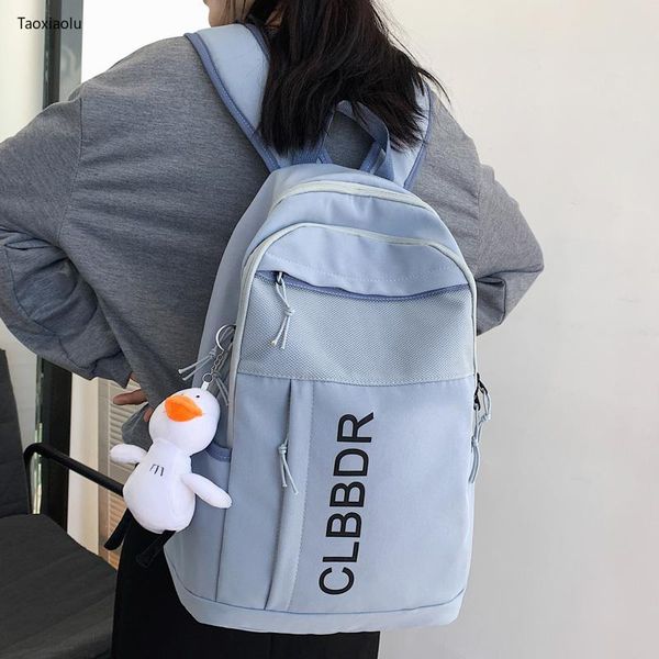 

backpack dcimor large capacity waterproof nylon women letter printing tuck net travel bag men lapschoolbag