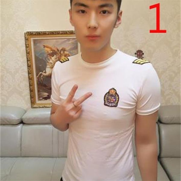 

men's short-sleeved social spirit guy slim t-shirt youth bottoming shirt spring 210420, White;black