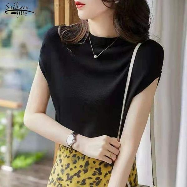 

women's blouses & shirts slim short sleeve summer blouse women o-neck knitted shirt blusas mujer de moda womens and 15874, White