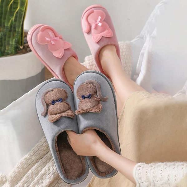 

slippers winter home women's soft plush indoor ladies warm fluffy, Black