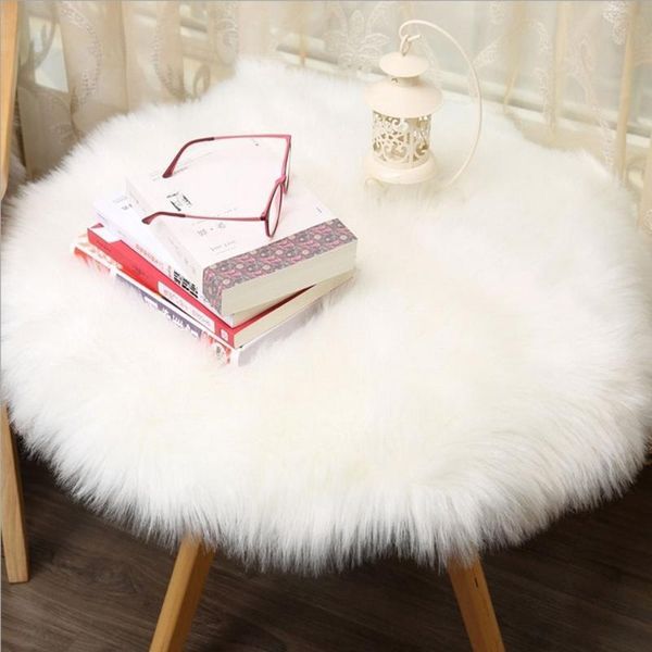 

soft artificial sheepskin rug chair cover faux wool warm hairy carpet seat plain skin fur fluffy art nature home decor d1 carpets