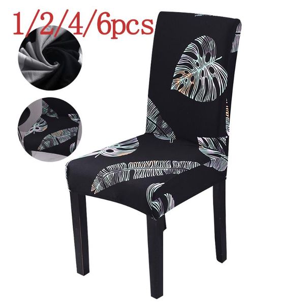 

chair covers 1/2/4/6 pcs removable kitchen seat case elastic printed dining slipcovers polyester stretch cover soft