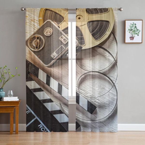 

curtain & drapes retro projector film curtains for living room luxury baby bedroom tulle kitchen study modern style sheer