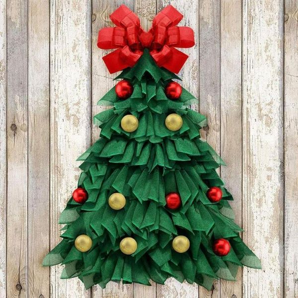 

christmas decorations tree pendant door hanging green linen garland