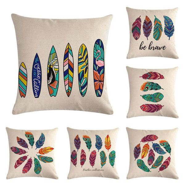 

beddingoutlet dreamcatcher cushion cover colorful feathers pillow case bohemian mandala throw 2 sizes black covers cushion/decorative