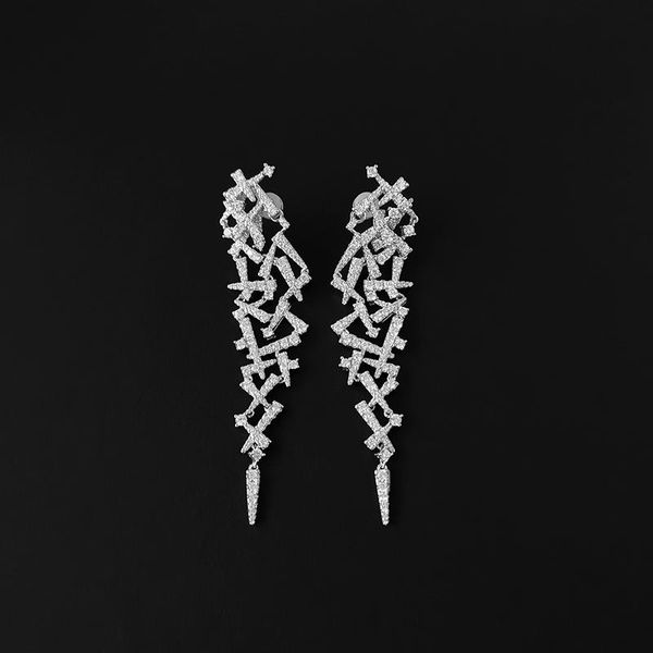 

stud s925 sterling silver interwoven mesh line earrings women's simple festival personality fashion luxury jewelry holiday gifts, Golden;silver