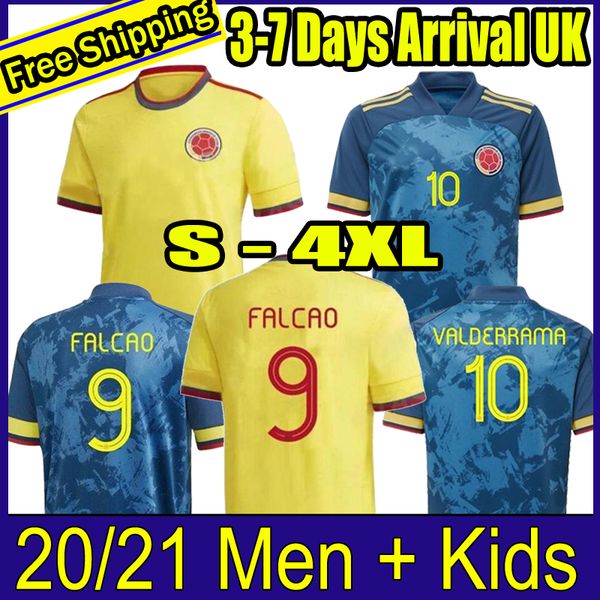 

2021 colombia away soccer jersey kids kit 20 21 james copa america colombia football shirt falcao camiseta de futbol maillot, Black;yellow