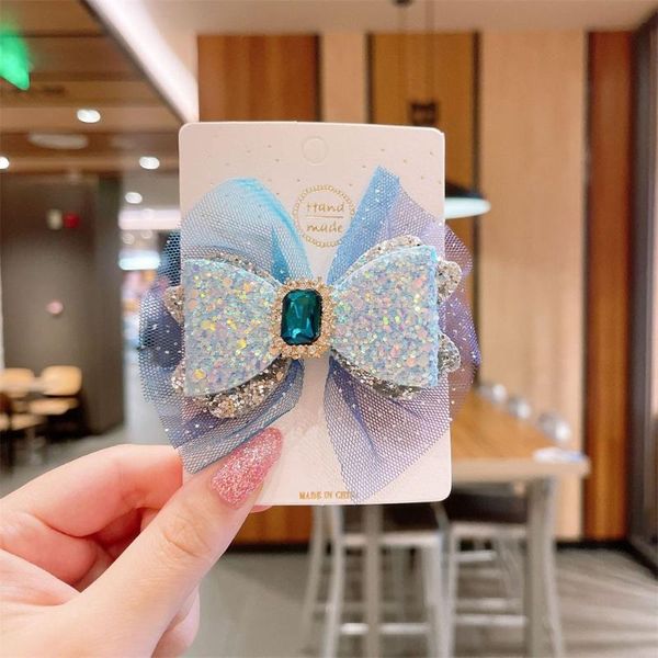 

hair accessories christmas fashion snowflake crystal clips for women winter ties girls hairpins blue scrunchies, Slivery;white