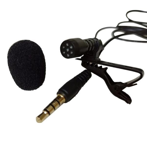 

universal portable 3.5mm mini computer microphone lapel lavalier clip mic for lecture teaching conference guide studio microphones