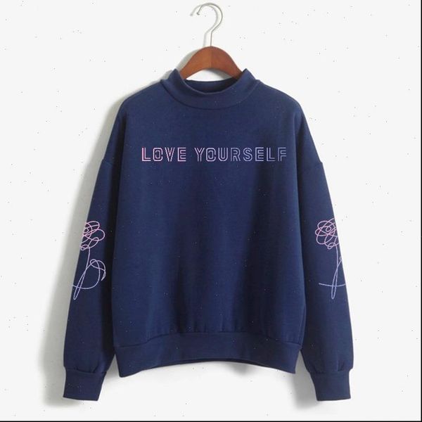 

kpop love youritself bangtan womens sweatshirts yourself harajuku sweatshir, Black