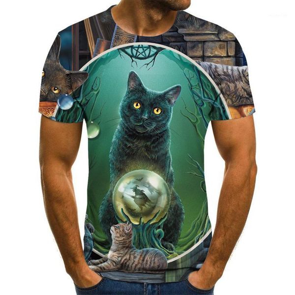 

summer men's 3d printed t-shirt short sleeve t-shirts, White;black