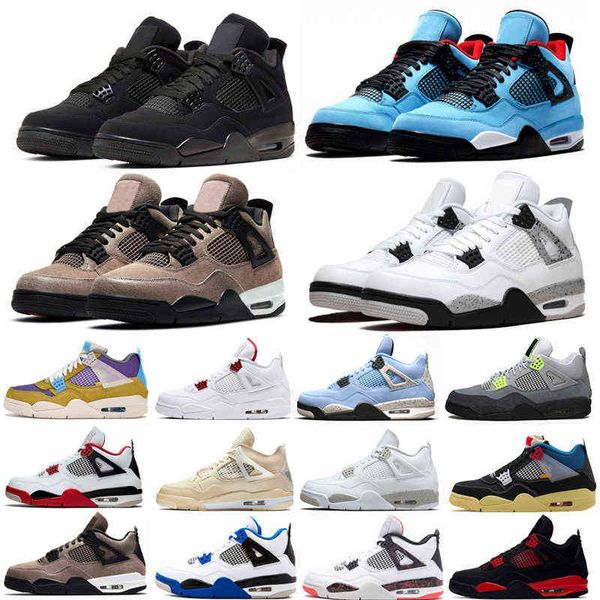 

men 4 4s basketball shoes university blue cavs fire red pure money taupe haze starfish white sail oreo black-cat mens trainers sport