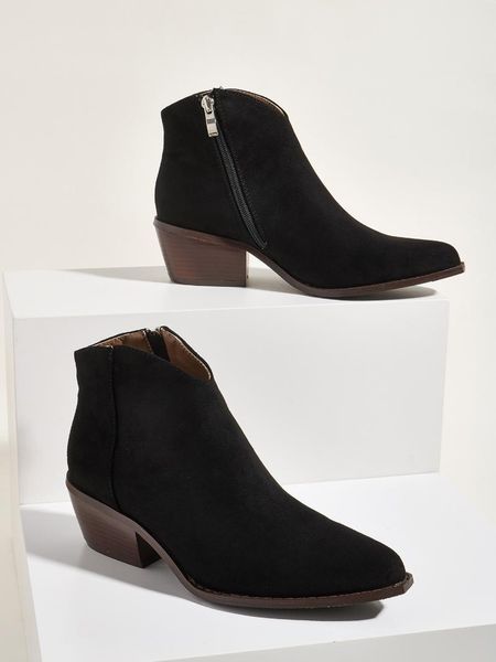 

boots brand women's shoes rubber boots-women round toe fashion rain ladies autumn 2021 rock med ankle riding lace-up flock hoof, Black