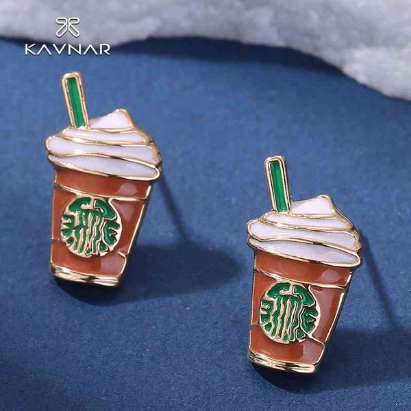

imitation starbucks coffee cup cute wind small fresh temperament earrings show personality japanese and korean style