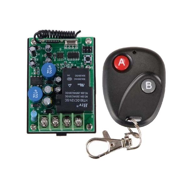 

smart home control ac 220v 30a rf wireless remote delay time signal switch multi-function receiver with 2-button ab transmitter