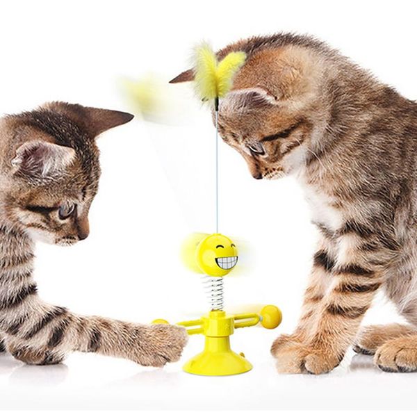

cat toys pet toy spring-man spinning turntable stick scratching interactive