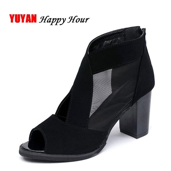 

peep toe sandals for women high heels fashion brand women's black red zh2844