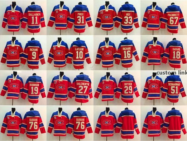 

montreal canadiens hockey hoodie ice old time 76 p.k. subban hoody 31 carey price 33 patrick roy 29 ken dryden 33 patrick roy ., Red